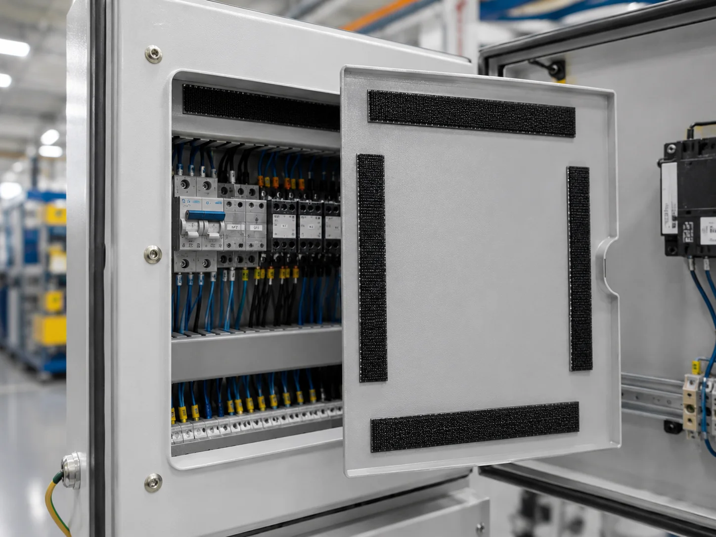 Bondix adhesive hook and loop tape used in electrical enclosures